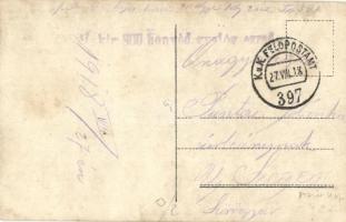 1918 M. kir. 300 Honvéd gyalogezred verem szállása a fronton, vízgyűjtés / WWI K.u.k. military pit c...