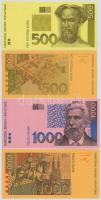 Horvátország 1993 (1994). 5K előlapi színpróba + 50K előlapi színpróba + 200K előlapi és hátlapi szí...