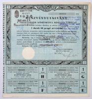 Budapest 1946. "Salgó-Tarjáni Kőszénbánya Részvény-Társulat" részvényutalványa 30P értékű ...