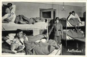 1937 Aufstehen! Unser Heer / German NS sodliers in bed. So. Stpl
