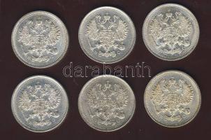 Oroszország 1914. 10k Ag (6x) T:1