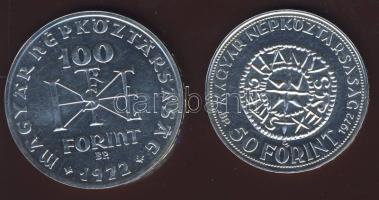 1972. 50Ft Ag + 100Ft Ag "Szt. István" pár T:BU