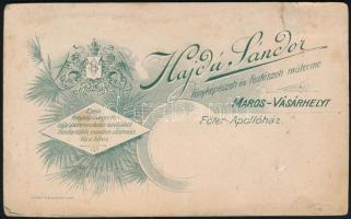 cca 1900 Párbeszéd, keményhátú fotó Hajdú Sándor marosváráhelyi műterméből, 10,5×6,5 cm