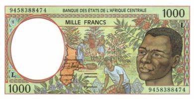 Közép Afrikai Államok / Gabon 1994. 1000Fr T:I