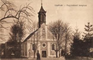 Lipótvár, Újvároska, Leopoldov; Fegyintézeti templom / prison church + M. kir. 4. honvéd tábori tarackos osztály 2. lövőszeres oszlop (kis szakadás / small tear)