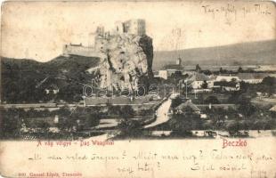 1901 Beckó, Beczkó, Beckov; Vág-völgye, várrom. Gansel Lipót 200. / castle ruin in the Vah valley (fl)