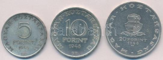 1948. 5Ft Ag "Petőfi" + 10Ft Ag "Széchenyi" + 20Ft Ag "Táncsics" - &qu...