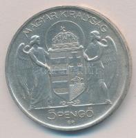 1939. 5P Ag "Horthy balra" T:1-,2 kis patina, ph. 
Adamo P8.2