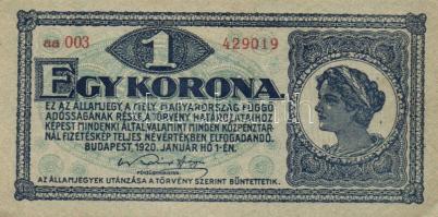 1920. 1K + 2K T:I- + 1902. 1000K Osztrák-magyar Bank T:II + 1945. 100000P T:II+ + 1946. 100000AP fehér papír T:II+