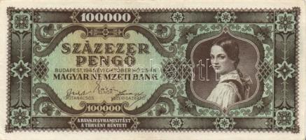 1920. 1K + 2K T:I- + 1902. 1000K Osztrák-magyar Bank T:II + 1945. 100000P T:II+ + 1946. 100000AP feh...