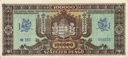 1920. 1K + 2K T:I- + 1902. 1000K Osztrák-magyar Bank T:II + 1945. 100000P T:II+ + 1946. 100000AP feh...