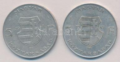 1947. 5Ft Ag "Kossuth" (2x) T:2,2-