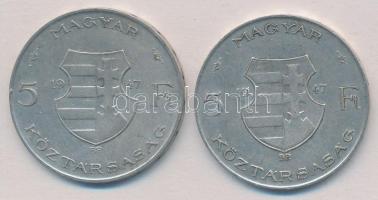 1947. 5Ft Ag "Kossuth" (2x) T:2-