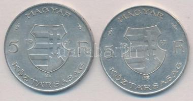 1947. 5Ft Ag "Kossuth" (2x) T:2