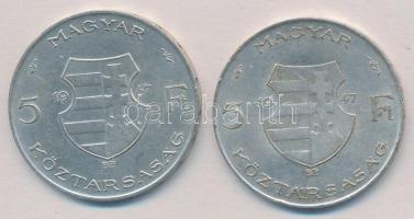 1947. 5Ft Ag "Kossuth" (2x) T:2,2-