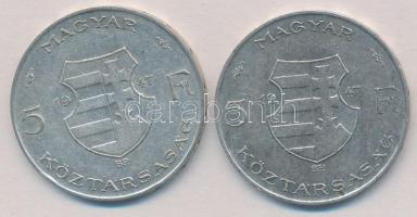 1947. 5Ft Ag "Kossuth" (2x) T:2 kis patina