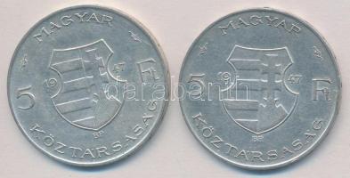 1947. 5Ft Ag "Kossuth" (2x) T:2