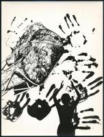 cca 1979 Gervai Tamás (?-?) debreceni fotóművész hagyatékából jelzés nélküli vintage fotó (Mohácsi impressziók III.) + egy kiállítási katalógus, 24x18 cm