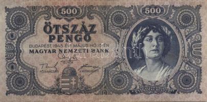 1915. 10K piros "Deutschösterreich" fny-sal + 1945. 500P 2klf variánsban, az egyiken &quot...