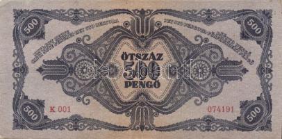 1915. 10K piros "Deutschösterreich" fny-sal + 1945. 500P 2klf variánsban, az egyiken &quot...