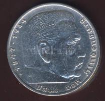 Német 3. Birodalom 1936A 5M Ag "Hindenburg" T:2/3