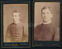 cca 1880-1890 2 db Papokról készült portré fotók, keményhátú fotók, Bp. Kozmata Ferenc, Székesfehérvár, Schmidt és Majláth, 11x7 cm és 10x6 cm.