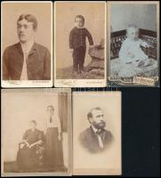 cca 1870-1890 35 db keményhátú fotó, portré fotók, közte: 10 db bécsi műtermekben készült fotó, 5 db...