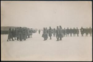 cca 1917 IV, Károly a fronton magyar csapatokat inspekcióz. / WW: I. Military photo 9x15 cm