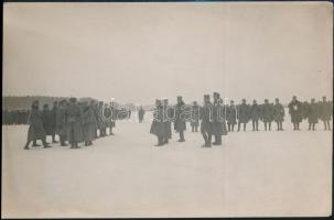 cca 1917 IV, Károly a fronton magyar csapatokat inspekcióz. / WW: I. Military photo 9x15 cm