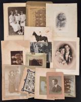 cca 1910-1940 Vegyes fotó tétel, 24 db, keményhátú fotók, fotók vegyesen, portré és csoportképek, ta...