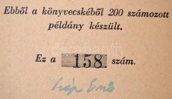 Szép Ernő: Zümzüm. Bp., 1943, (May János Nyomdai Műintézet Rt.-ny.), 119 p. Első kiadás. Kiadói, ill...