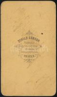 cca 1860 Hölgy portréja, fotó, Schild Sándor pesti műterméből, 10,5×6 cm