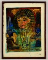 Hincz jelzéssel: Egyiptomi emlékek. Vegyes technika, papír, üvegezett keretben, 38×29 cm