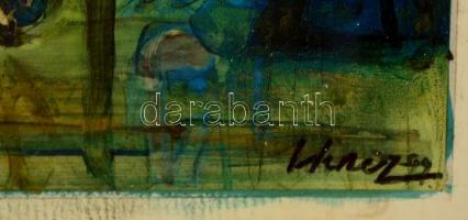 Hincz jelzéssel: Egyiptomi emlékek. Vegyes technika, papír, üvegezett keretben, 38×29 cm