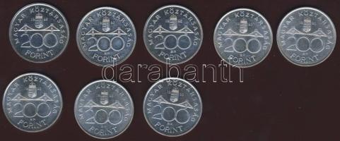 1992. 200Ft "MNB" Ag (3x) + 1993. 200Ft "MNB" Ag (5x) T:BU,2+