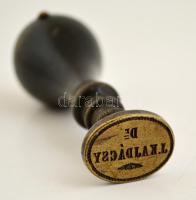 dr. I. Kajdácsy Pecsétnyomó, fa nyéllel / Seal maker 9 cm