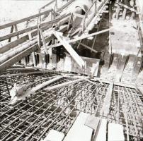 cca 1985 Budapest, a Margit híd budai hídfőjénél építik a HÉV felszínre vezető szakaszát, várostörté...