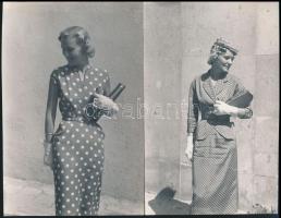 cca 1940 4 db divatfotó, 16,5x10,5 cm