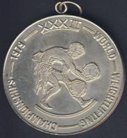 Görögország "Saloniki 1979" Súlyemelő V.B. ezüstözött fém résztvevői érem T:2