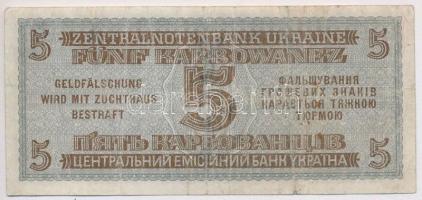Ukrajna / Német megszállás 1942. 5K T:III-
Ukraine / German occupation 1942. 5 Karbowanez C:VG
Kra...