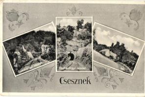 1934 Csesznek, Czuha-völgyi vasúti sín, vár (EK)