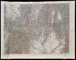cca 1915 Kézdivásárhely környéke térképe, 1:75000, k. u. k. Militärgeographisches Institut, 42×58 cm