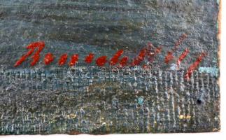 Benedek György (1934- ): Tó, éjjel Olaj, karton, jelzett 30x39 cm