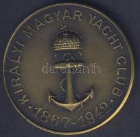 1942. Királyi Magyar Yacht Club Br. díjérem kitöltetlen T:1