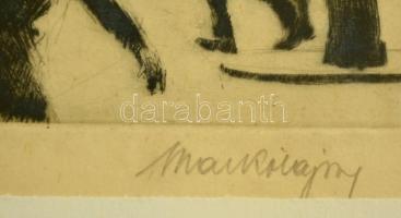 Markó Lajos (1882-?): Keleti Pályaudvar. rézkarc, papír, jelzett, 13x14 cm