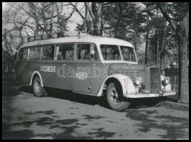 cca 1940 A Mávaut Budapest Szeges járatú Mercedes busza, későbbi előhívás. 9x12 cm