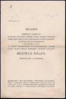 1923 Meghívó Medikus bálra, Fővárosi Vigadó, Orvostanhallgatók Segítő Egyesülete javára