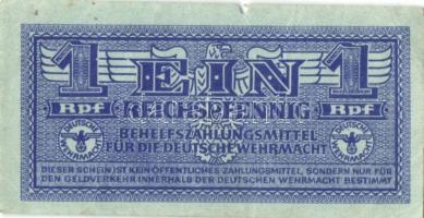 Német 3. Birodalom/Wehrmacht kiadás (Német Véderő) 1942. 1Rpf (3x) + 1944. Nemzetközi megszállás/szo...