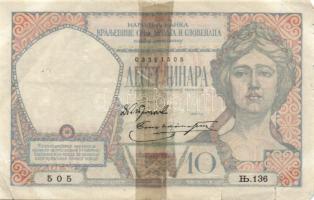 Jugoszlávia 1926. 10D T:IV R!