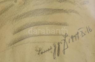 Somogyi jelzéssel: Női portré. Ceruza, papír, üvegezett keretben, 30×21 cm